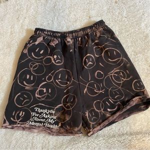 Mayfair the label “thanks for asking about my mental health” smiley face shorts